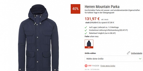 Mindestens 20 % Rabatt auf The North Face bei bergzeit