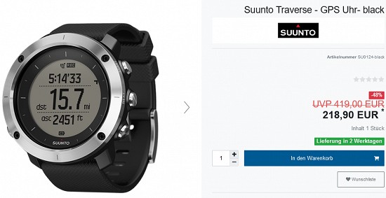 Ausgewählte GPS-Uhren von Suunto bis zu 48 % reduziert bei verticalextreme