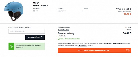 30 % Rabatt on top auf Must-Haves für den Wintersport bei sportscheck - nur noch heute!