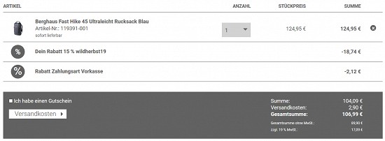 Nur dieses Wochenende: Herbst-Sale bei trekking-lite-store.com