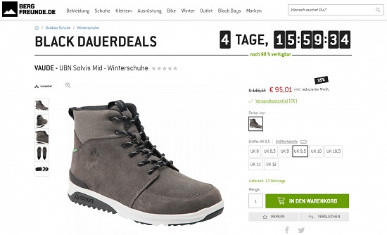 Hunderte Schuhe mit super Rabatten heute am Bergfreunde Black Shoe Day!