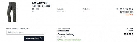 Black Week - 20 % Rabatt auf Wanderbekleidung bei sportscheck - nur heute!