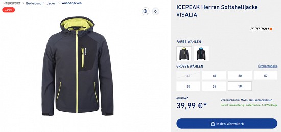 Ausgewählte Black Week Deals bei intersport bis zu 52 % reduziert