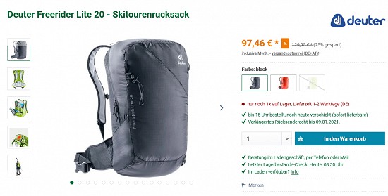 Black Week Deals bei outdoortrends - bis zu 45 % sparen