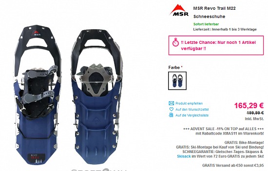 Bis zu 25 % Rabatt auf Schneeschuh-Neuheiten bei sportokay