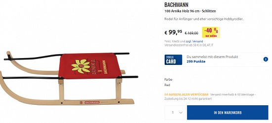 Ausgewählte Schlitten bis zu 40 % reduziert bei sportler