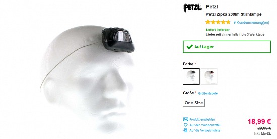 Bis zu 52% Rabatt auf Stirnlampen bei sportokay.com