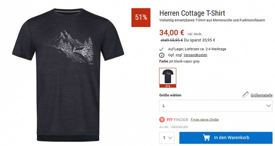Merino T-Shirts bei bergzeit - Rabatte von bis zu 66 %