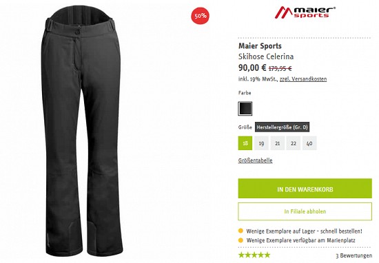 20 % Rabatt auf Ski Alpin-Textilien bei sport-schuster