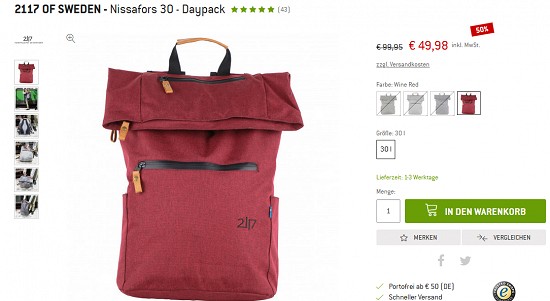 Rucksäcke im Wintersale der bergfreunde bis zu 50 % reduziert