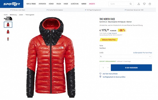 THE NORTH FACE Summit L3 Daunenjacke für 175€ - 50% günstiger!