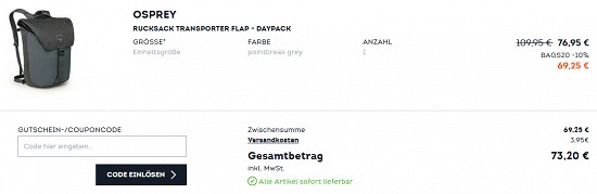 Bis zu 20 % Rabatt on top auf Taschen & Rucksäcke bei sportscheck