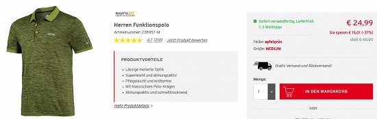 Regatta Funktionsjacken & mehr - Rabatte von bis zu 62 % bei vorteilshop