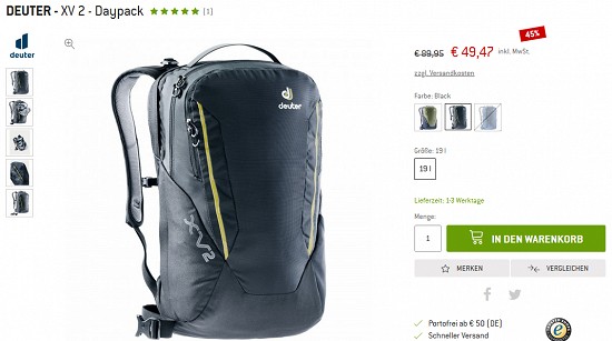 Rucksäcke im Outlet der bergfreunde - Rabatte bis zu 60 %