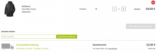 20 % Extra-Rabatt auf ausgewählte Parkas und Mäntel bei sport-schuster