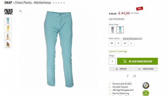 Bis zu 70 % Rabatt auf Hosen im Outlet der bergfreunde