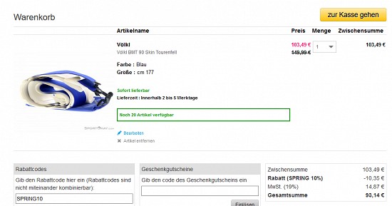 Tourenfelle bei sportokay bis zu 42 % reduziert - 10 % Extra-Rabatt on top