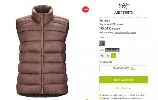 Arcteryx-Sale bei sport-schuster - bis zu 40 % sparen