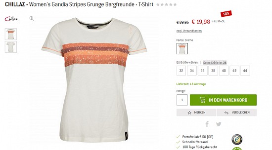 T-Shirts im Outlet der bergfreunde - Rabatte von bis zu 50 %