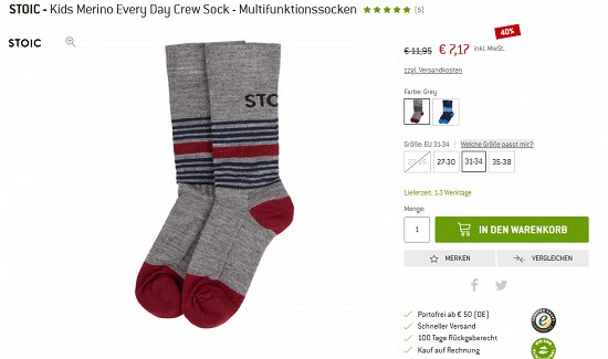 Socken im Outlet der bergfreunde - bis zu 65 % sparen