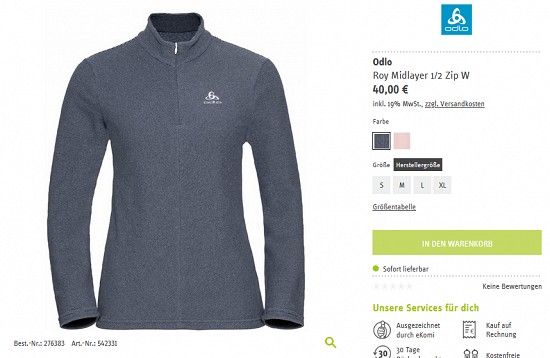 Funktionswäsche von Odlo bei sport-schuster - Rabatte von bis zu 50 %