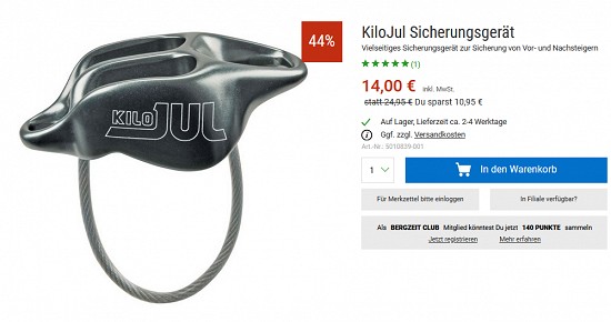 Bis zu 60 % Rabatt auf Edelrid bei bergzeit