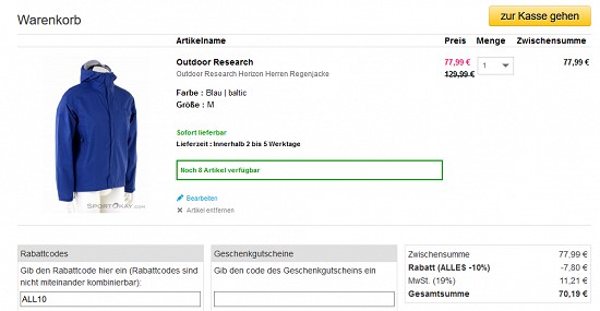 Outdoor Research-Deals bei sportokay