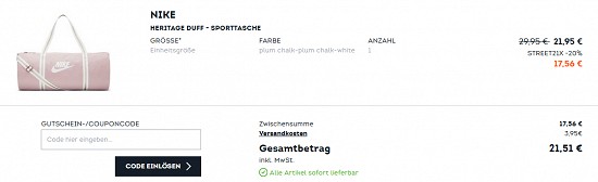 20 % Rabatt on top auf Streetwear-Topseller bei sportscheck