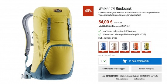 Deuter bis zu 40% Reduziert