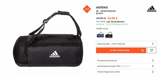 20% on Top auf Taschen und Rucksäcke