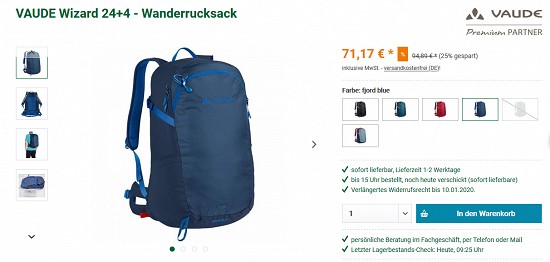 Mindestens 25% Rabatt auf Ausgewähltes von Vaude bei outdoortrends