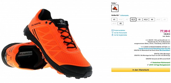 -50% auf Scarpa Schuhe bei Sport Okay