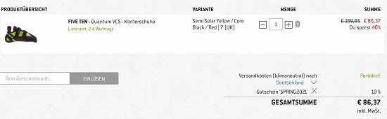 Kletterschuhe bis zu 50% reduziert bei den Bergfreunden