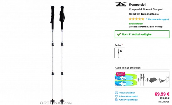 Trekkingstöcke bis zu 55% Reduziert bei Sport Okay