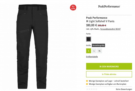 Bis zu 10% auf Peak Performance Wanderhosen beim Sport Schuster
