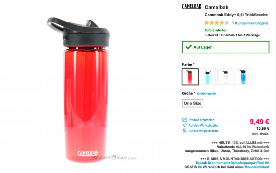 Der Sommer kommt - Trinkflaschen bis zu 35% reduziert beim Sport Okay