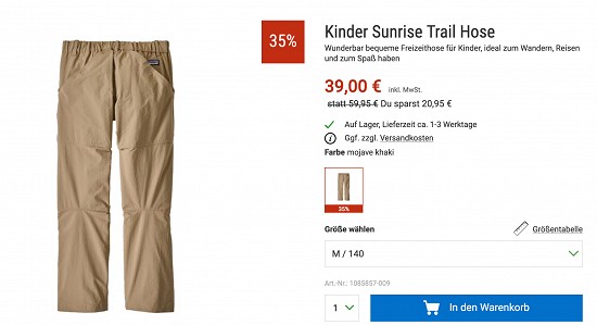 Kinder-Kleidung-Sommer-Schnäppchen bei Bergzeit