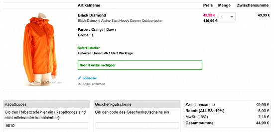 -70% auf Outdoorbekleidung bei Sport Okay