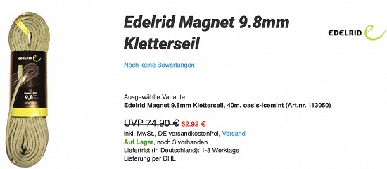 Mindestens 15% Rabatt auf Kletterseile bei Chalkr