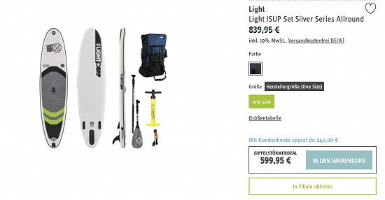 Schnapp Dir den Gipfelstürmer SUP Deal bei Sport Schuster