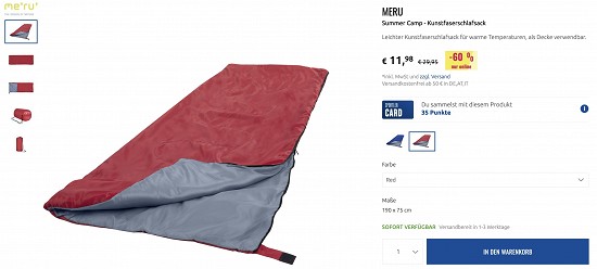 Camping Deals mit bis zu 60% Rabatt beim Sportler