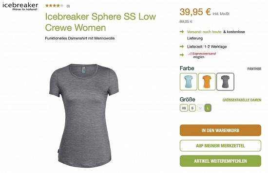 icebreaker Merino T-Shirts stark reduziert bei Unterwegs