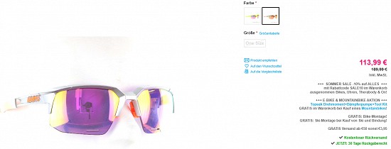 Ausgewählte Sonnenbrillen bis zu 36 % reduziert bei sportokay