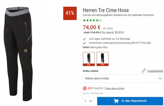 Ausgewählte Bekleidung von Karpos bis zu 40% reduziert bei bergfreunde