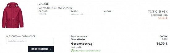 10 % Rabatt on top auf das komplette Kindersortiment bei sportscheck