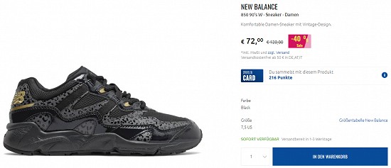New Balance Schuhe mit  bis zu 40% Rabatt beim Sportler