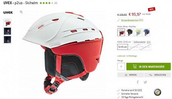 Skihelme im Outlet der bergfreunde reduziert