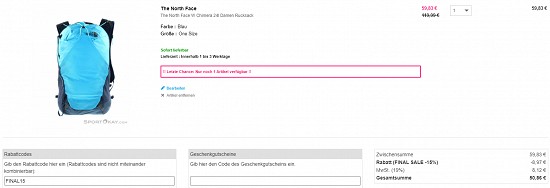 Bis zu 50% Rabatt auf ausgewählte Rucksäcke und Taschen bei sportokay