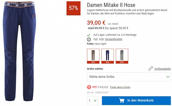 Bergzeit Hammerangebot - Red Chili Kletterhosen 57% reduziert