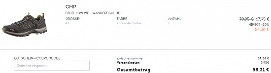 20% Rabatt auf Hike & BIke Topseller bei sportscheck